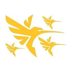 AUTOCOLLANT COLIBRI HUMMINBIRD JAUNE