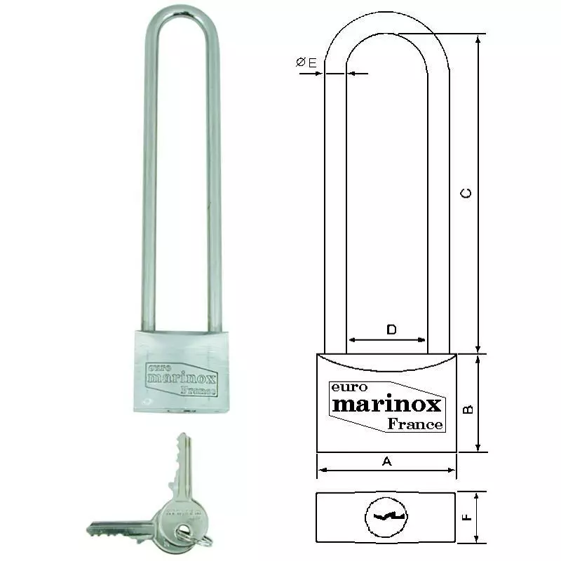 CADENAS MARINOX ANSE LONGUE INOX 1 CADENAS MARINOX ANSE LONGUE INOX