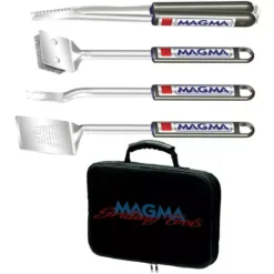 JEU DE 4 USTENSILES EXTENSIBLES MAGMA INOX POUR BARBECUE + 1 SACOCHE