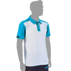 POLO MANCHES COURTES HOMME RIVE ANTI-UV - BLANC/BLEU