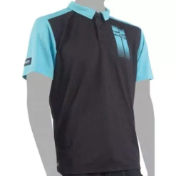 POLO MANCHES COURTES HOMME RIVE STRIPES BLACK - NOIR/TURQUOISE