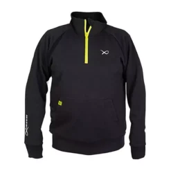 SWEAT HOMME FOX MATRIX MINIMAL BLACK MARL 1/4 ZIP SWEATER - NOIR