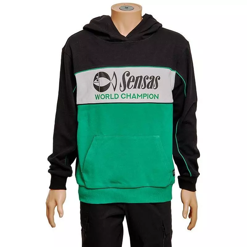 SWEAT HOMME SENSAS HOODY FASHION CLUB - NOIR/VERT 1 SWEAT HOMME SENSAS HOODY FASHION CLUB - NOIR/VERT