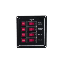 TABLEAU ELECTRIQUE PLASTIMO ALUMINIUM ANODISE - 4 INTERRUPTEURS