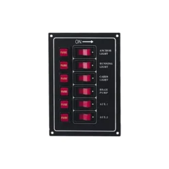 TABLEAU ELECTRIQUE PLASTIMO ALUMINIUM ANODISE - 6 INTERRUPTEURS