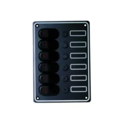 TABLEAU ELECTRIQUE PLASTIMO ETANCHE ALUMINIUM NOIR - 6 INTERRUPTEURS