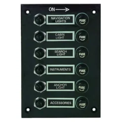 TABLEAU EUROMARINE BAKELITE NOIR - 6 INTERRUPTEURS