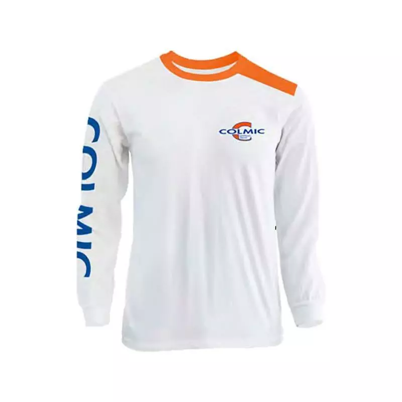 TEE SHIRT MANCHES LONGUES HOMME COLMIC - BLANC/ORANGE 1 TEE SHIRT MANCHES LONGUES HOMME COLMIC - BLANC/ORANGE